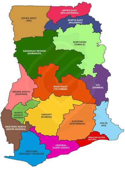 Ghana Map Regions