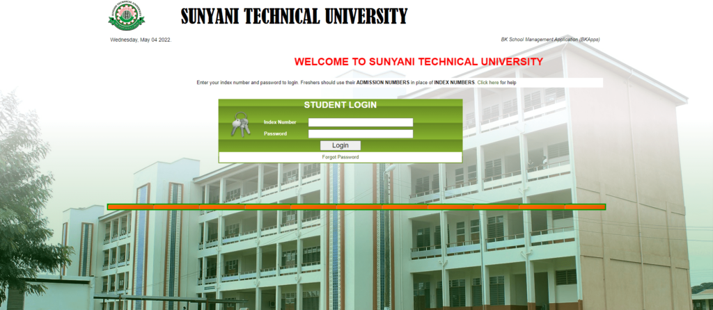 Sunyani Technical University (STU) Student Portal